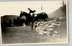 W8398 Anzing Reiterin Hindernisreiten Privatfoto AK