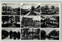 46395 W4290 Bocholt - Ravadistraße Yorkplatz Kaiser Franz Josef Platz m. Gymnasium u. Amtsgericht Kreuzberg Rathaus Lönsdenkmal Schützenhaus Marien-Oberlyzeum WK II Stempel