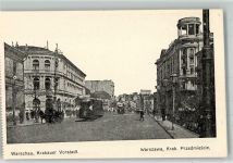 Warschau Warszawa Foto AK Straßenbahn Krakauer Vorstadt