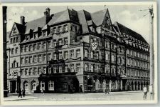 W8500 Nürnberg Hotel Deutscher Hof Quartier des Führers Hitler Verlag Riegel Stadt mit Hakenkreuz 1936 Foto AK
