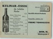 Wien 6. Bezirk, Mariahilf Kulinar Essig Franz Thommasoni Bestellkarte Lebensmittel KEINE AK