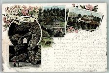 08118 O9509 Hartenstein b Zwickau 1896 Lithographie Prinzenhöhe Forsthaus Schloss Hartenstein