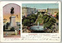 Alexandria 1901 Foto AK Denkmal Mohamed Ali Place des Consuls