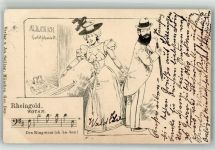 Alb. Erich Goldschmid Schaufenster Verlag Seiling Noten Rheingold Wotan: Den Ring muß ich haben Adelskorrespondenz Humor 1897 Künstlerkarte