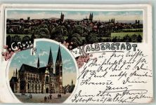 38820 O3600 Halberstadt 1897 Lithographie Dom