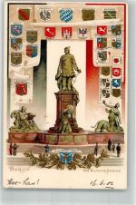 W1000 Tiergarten Wappen Bismarckdenkmal 1901 Prägedruck