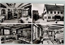 71384 W7056 Strümpfelbach , Kr Waiblingen, Rems Foto AK Gasthaus zum Gretle Gastraum Kachelofen R.S. Chronik