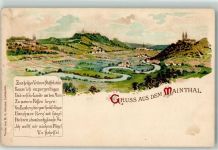 63477 W6457 Maintal Lithographie Maintal Gedicht V. von Scheffel