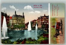 50667 W5000 Köln Deutscher Ring 1917 Künstlerkarte Deutscher Ring Wasserfontainen Kölner Typen Poller Milchmädchen