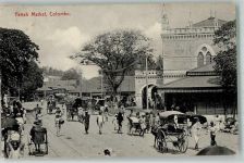 Colombo 1910 Foto AK Marktszene Pettah Market