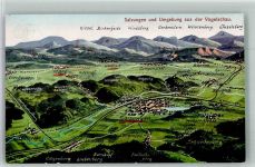 O6200 Bad Salzungen Landkarte aus der Vogelschau Felle, Eugen 1930