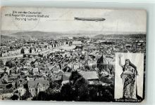 Liege Lüttich / Luik Gebrauchsspuren Zeppelin Denkmal Germania Feldpost WK I