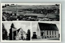 36266 W6432 Heringen Werra 1954 Foto AK Fabrik Kirche Notopfermarke Berlin