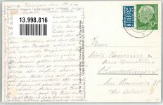 36266 W6432 Heringen Werra 1954 Foto AK Fabrik Kirche Notopfermarke Berlin