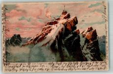 Zugspitze Sonnenaufgang Zieher, Ottmar Nr. 1439 Diemer, Z. 1904 Lithographie / Künstlerkarte