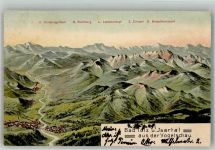 W8170 Bad Tölz Vogelschau Bad Tölz und Isartal Bayer. Alpen sign. Felle Felle, Eugen 1909 Künstlerkarte