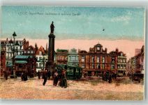 59000 Lille Foto AK Denkmal Säule Straßenbahn Grand Place