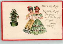 Frauen Ilex Weihnachten 1912 Prägedruck