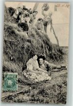 Valencia 1908 Foto AK Liebespaar Marke Bildseitig