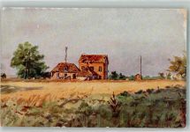 80700 Beuvraignes Lithographie / Künstlerkarte Bahnhof