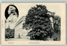 O5300 Weimar , Thür Großherzogliche Bibliothek mit Goethe-Büste von Alexander Trippel Bibliothek