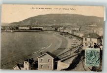 San Sebastian Donostia Foto AK Schwimmbad Strand Marke bildseitig