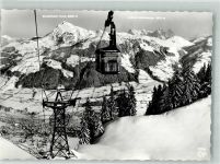 6370 Kitzbühel 1965 Winter Seilbahn Hahnenkamm