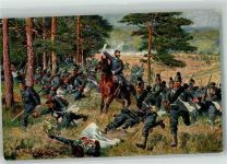 Woerth Wörth an der Sauer Szene aus dem Gefecht bei Langensulzbach der Bayer. Militär-Max-Ordensritter Künstlerkarte Reichseinigungskriege 1864-1870/71 Gebrauchsspuren
