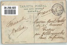 San Sebastian Donostia 1908 Foto AK Schwimmbad Strand Marke bildseitig