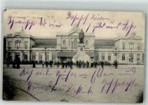 Loewen 1914 Foto AK Bahnhof Denkmal Feldpost WK I