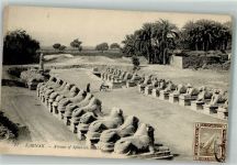 Karnak Foto AK Denkmal Avenue of Sphinxes Marke bildseitig