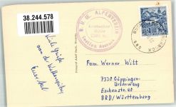 6654 Holzgau 1958 Foto AK Wetterspitze Hüttenstempel Ansbacher Hütte