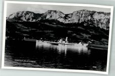 4864 Attersee Foto AK Raddampfer Unterbach