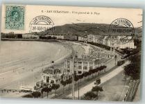 San Sebastian Donostia 1913 Foto AK La Playa Marke bildseitig