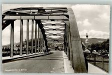 94469 W8360 Deggendorf Foto AK Brücke Kirche Kutsche Turm