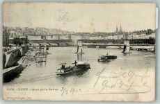 69000 Lyon 1902 Foto AK Quai de la Saone