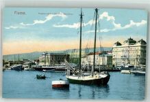 Rijeka Fiume Foto AK Hafen Palazzo Adria