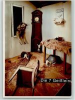 W5592 Klotten Märchenwald Die 7 Geißlein Standuhr Märchen FOTO KEINE AK