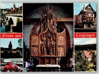 97990 W6993 Creglingen - Ortsansichten Brücke Fachwerkhaus geschnitzter Holzaltar Mehrfachaufnahme