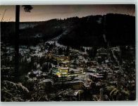 75323 W7547 Bad Wildbad im Schwarzwald - Luftaufnahme Blick auf Bad Wildbad Winteraufnahme Beleuchtung