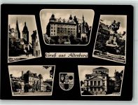 04600 O7400 Altenburg , Thür - Rote Spitzen Schloß Skatbrunnen Bahnhof Theater