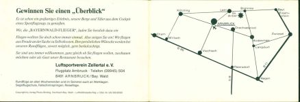 W8498 Arnbruck Flugplatz Arnbruck, Luftsportverein Zellertal e.V, 2-fach Klappkarte, mit Kurzinfos Flugwesen KEINE AK