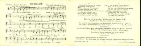 Rachellied, Gedicht von Martin Primbs Liederkarte Klapp AK 2-fach