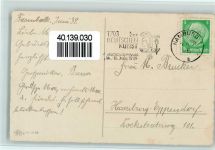 Alpenveilchen als Gebinde Hakenkreuz Stempel Hamburg 1939 WK II Geburtstag