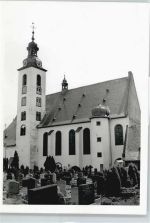 54558 W5569 Winkel (Eifel) - Kirche Grabstein Uhr