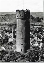 88212 W7980 Ravensburg , Württ - Turm Kirche Baum Berg