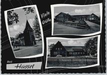 27324 W2813 Hassel (Weser) - Kirche Haus Zaun Auto Baum