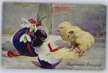 Kücken Ostern Künstlerkarte