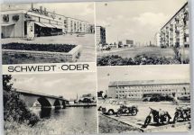 16303 O1330 Schwedt - Schule, Oderbrücke, Marchlewskiring, Kaufhalle