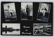 3841 Harderwijk - Stadhuis, Hafen, Linnaeustoren, Vispoort